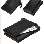 Кожаное портмоне от воровства с карточек/RFID protected/Новинка/