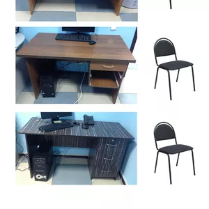 Срочно! Не дорого! Продается 3 офисных стола + 3 офисных стула! 