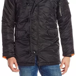 Зимняя куртка-парка Аляска Alpha Industries SLIM FIT N-3B Black/Orange