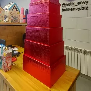 Дизайнерская Подарочная Коробка со съемной крышкой. Красная Коробочка.