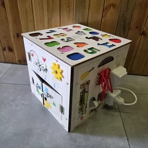Бизибокс Деревянный. BusyBox ручной работы. Бизиборд|Hand Made|Бизикуб