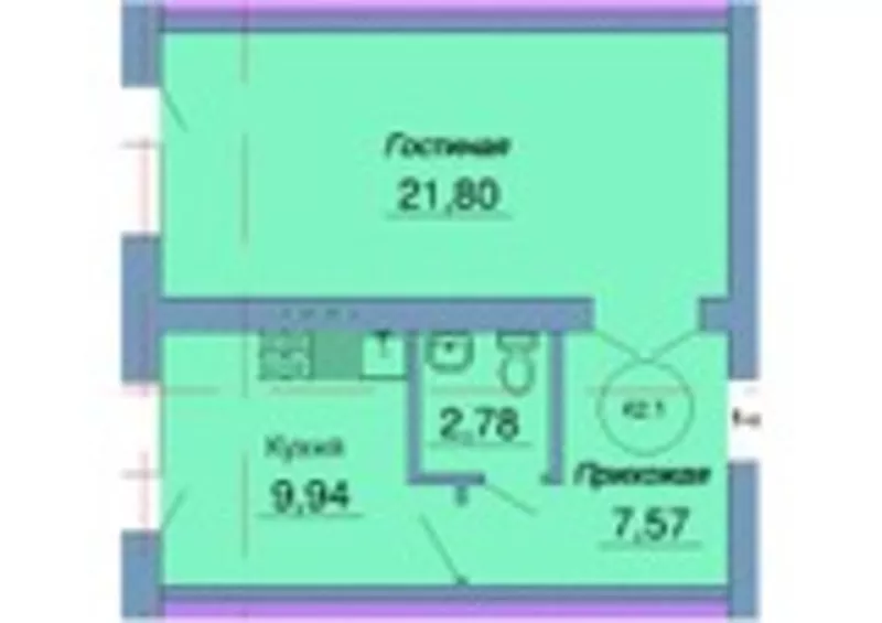 Продам 1 комн кв Туринский квартал на левом берегу 2