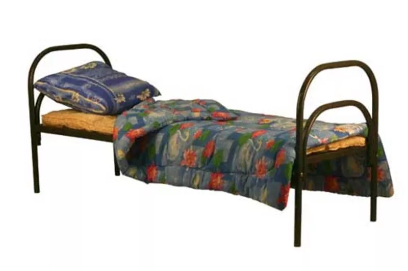 Одноярусные металлические кровати для интернатов,  оптом