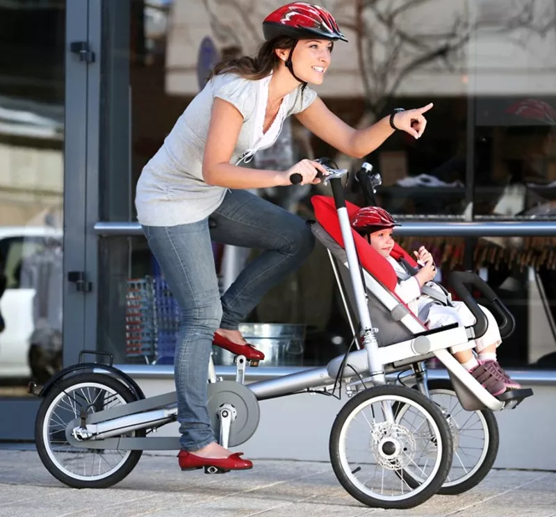 Велоколяска Taga Bike. Велосипед-коляска мама и ребенок
