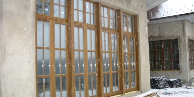 Дерево-алюминиевые окна из Дуба Кызылорда
