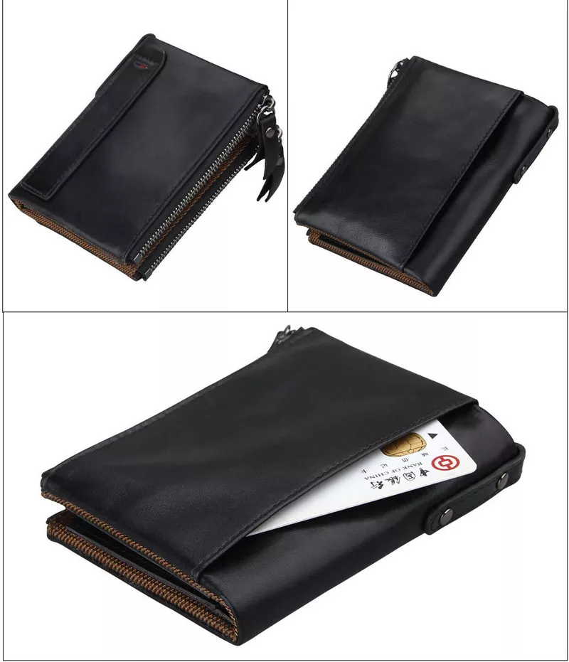 Кожаное портмоне от воровства с карточек/RFID protected/Новинка/