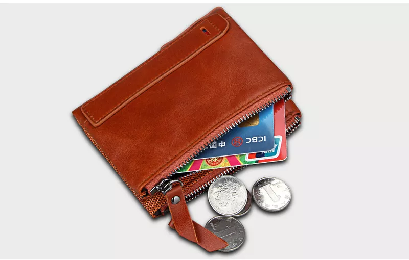 Кожаное портмоне от воровства с карточек/RFID protected/Новинка/ 7