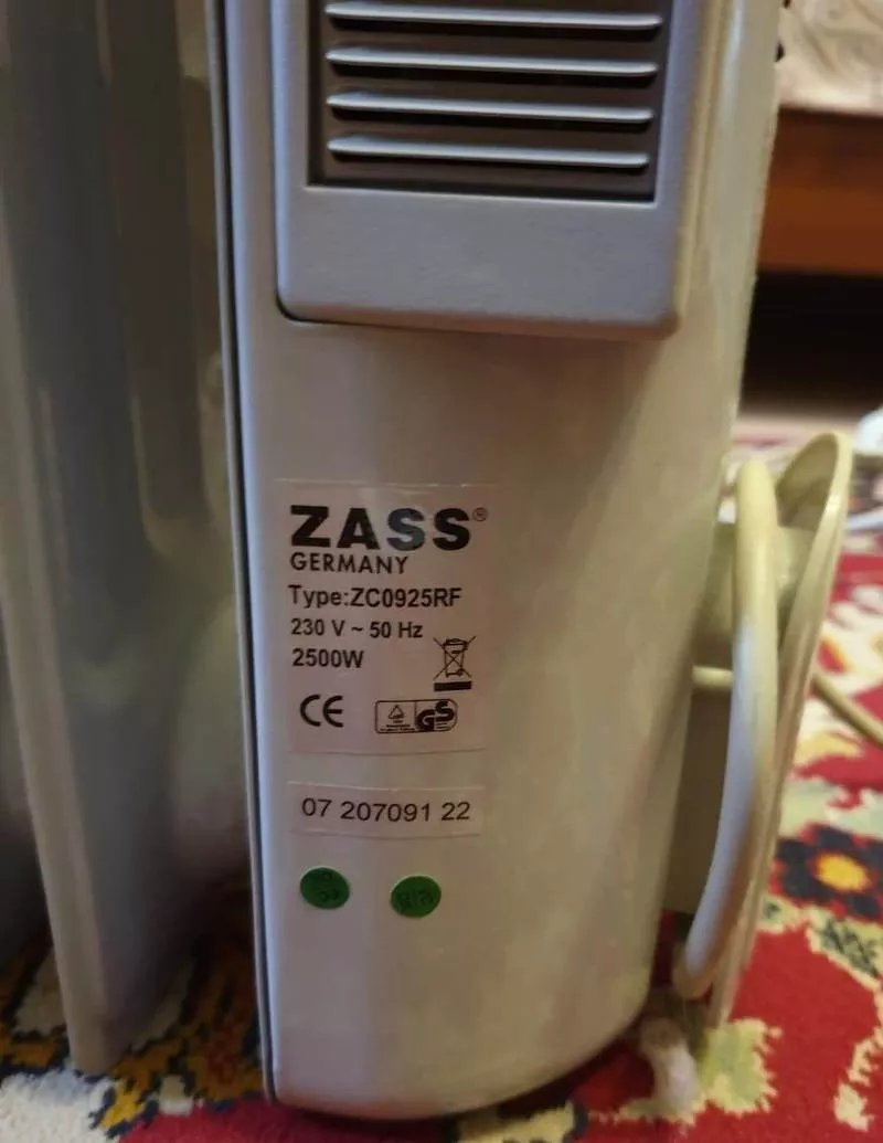 Радиатор масляный - ZASS ZC 0925 RF,  Германия,  9-секций,  продам. 3