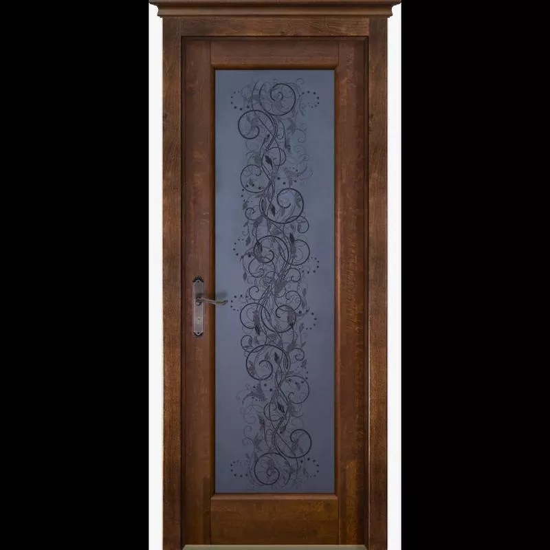 Двери из массива ольхи Витраж