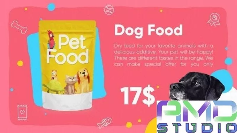 Заказать видеоролик для рекламы корма для животных. (FOOD_36)