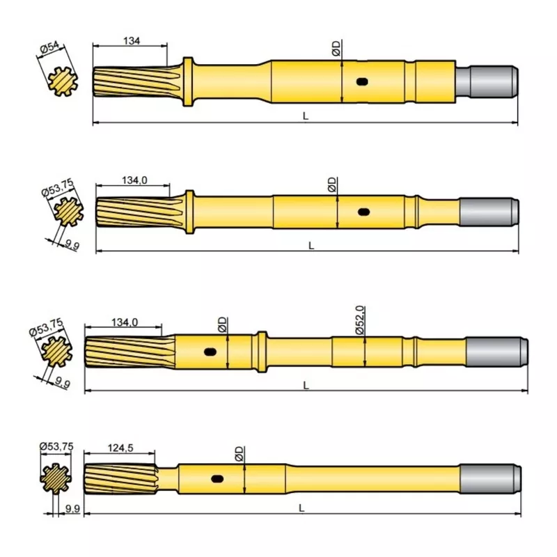 Хвостовик аналог Atlas Copco COP 2550,  2550EX,  2550UX