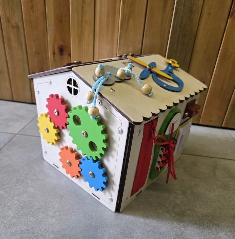 Деревянный Бизидомик Малый. Развивающая Игрушка. Бизибокс. Hand Made. 2