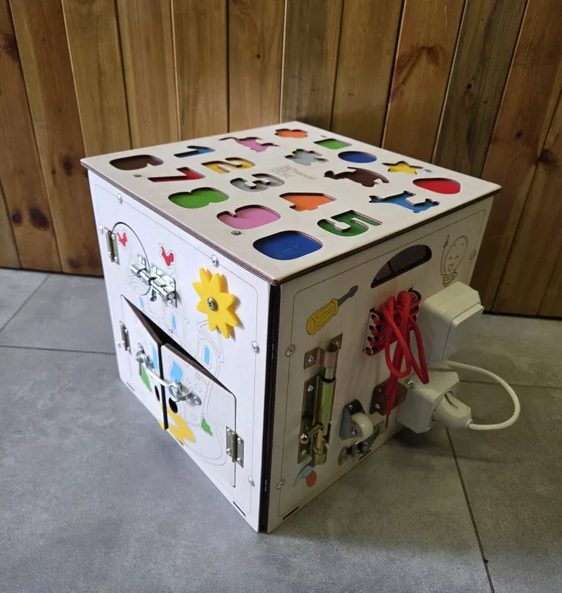 Бизибокс Деревянный. BusyBox ручной работы. Бизиборд|Hand Made|Бизикуб